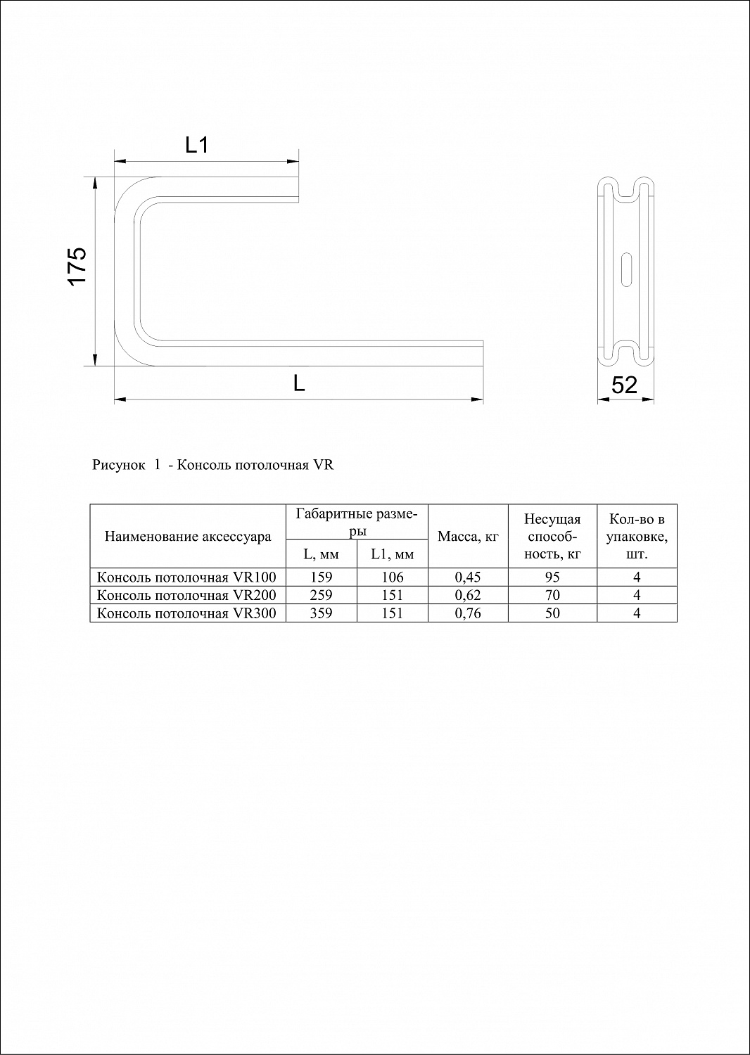Консоль потолочная VR100 INOX IEK