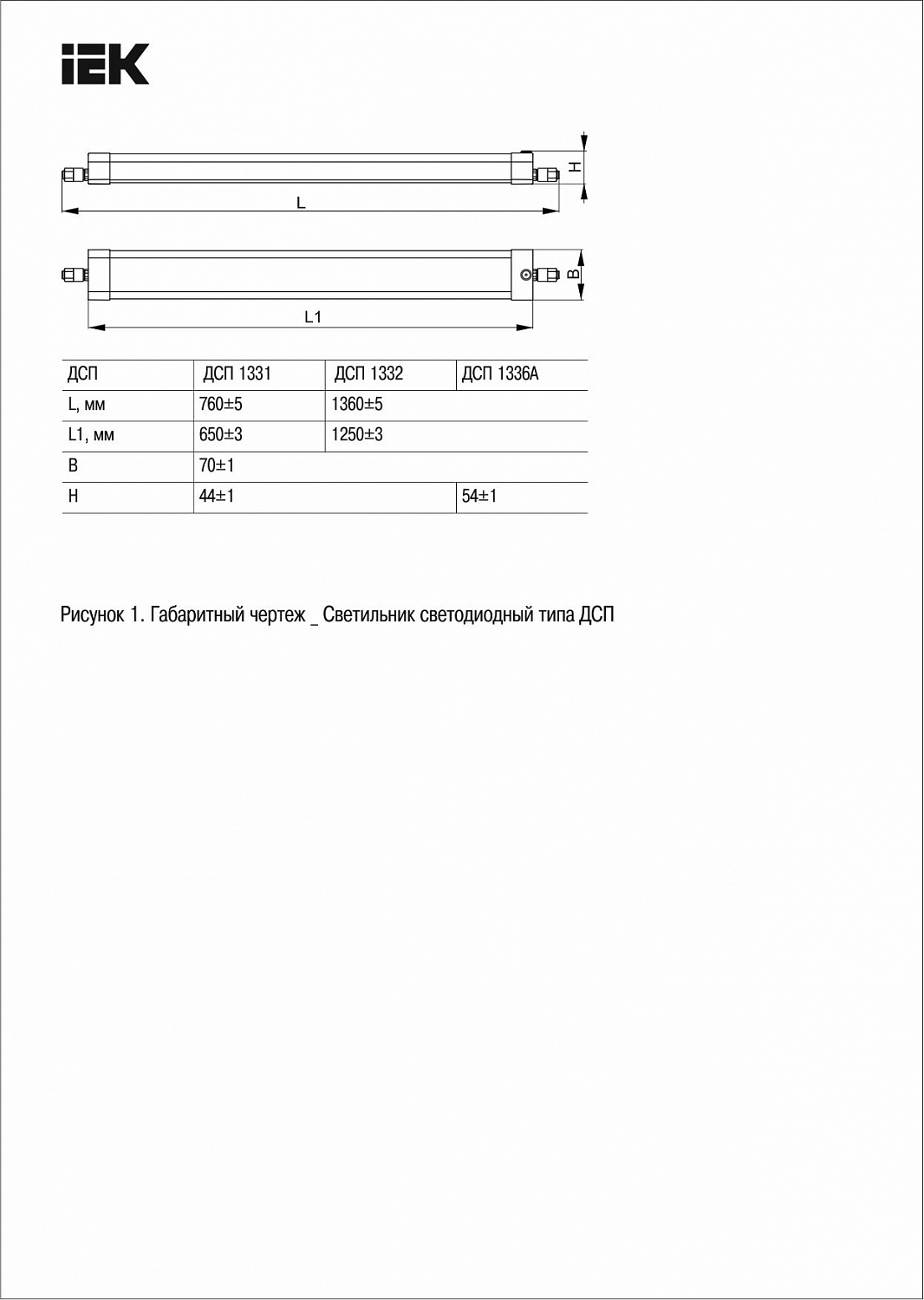 Светильник светодиодный ДСП 1332 36Вт 5000К IP65 1200мм IEK