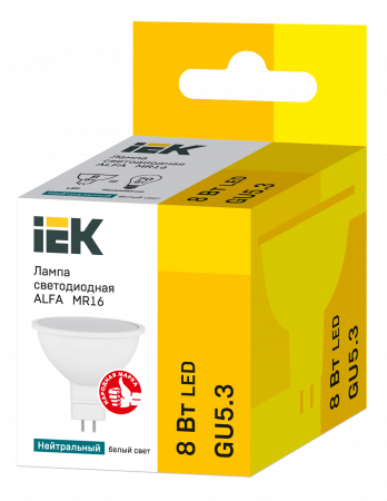 Лампа светодиодная ALFA MR16 софит 8Вт 230В 4000К GU5,3 IEK – №2